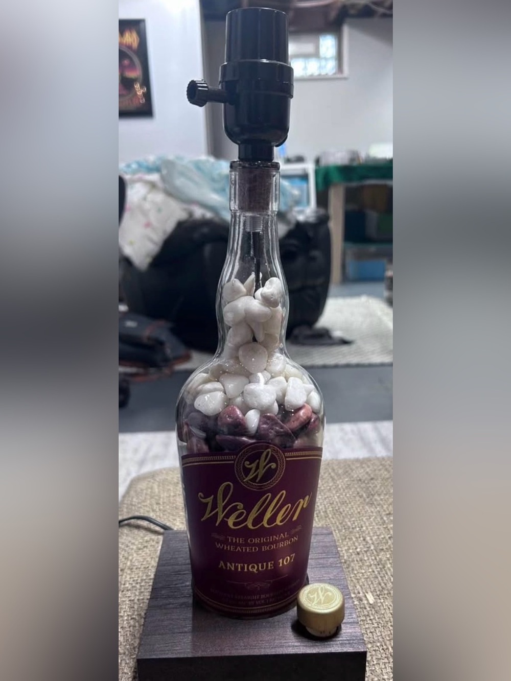 Bourbon bottle lamp